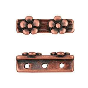  Antique Copper Plated Pewter 3 Hole Spacer Bars (2)