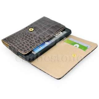 Brown Wallet Design Croco skin Leather Case fr Samsung Galaxy S II 