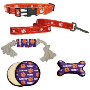  Clemson Tigers Dog Collar, Lead, & Toy Gift Set Pet 