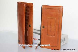 New TOUGH Removable Men Leather Brown Long Wallet a2013  