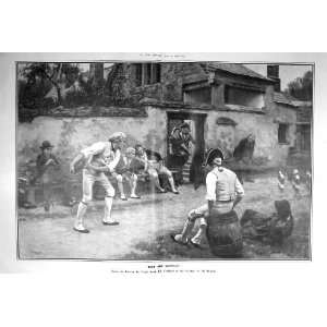  1908 BEER SKITTLES MEN PLAYING GAME SPORT FRANK DADD