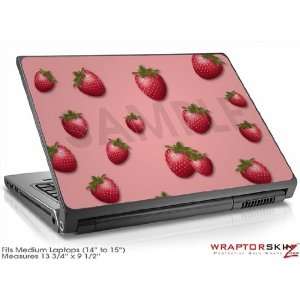  Medium Laptop Skin Strawberries on Pink: Electronics