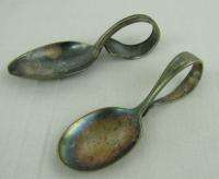 Vintage Silverplate Silver Plate Set 2 Baby Spoons  