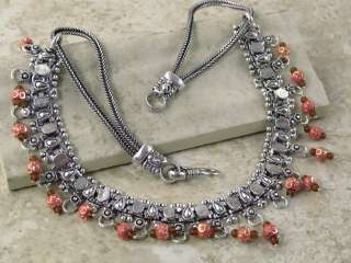 bali style colorful fashion beads * * * 17 inch _silver_ necklace 