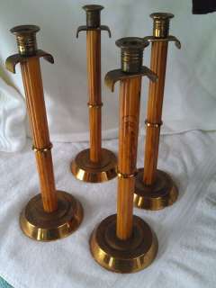 5D66 Vintage Antique 4 BAKELITE/BRASS ALTAR CANDLESTICKS FROM MINN 