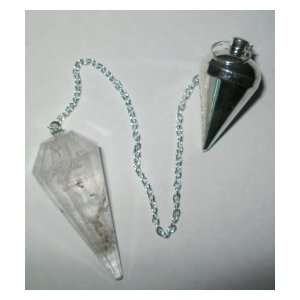  Crystal and Metal Twin Dowsing Pendulum 