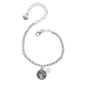  Faith in Circle Silver Plated Brass Charm Bracelet with 