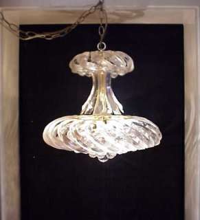 Vintage Mid Century Modern TORNADO Lucite Acrylic Chandelier Light 