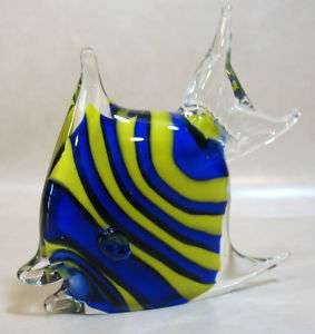   FISH Blue Black Yellow Stripes Clear Fins PERFECT HOLIDAY GIFT  