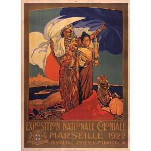 Exposition Nationale Coloniale, 1922 HIGH QUALITY MUSEUM WRAP CANVAS 