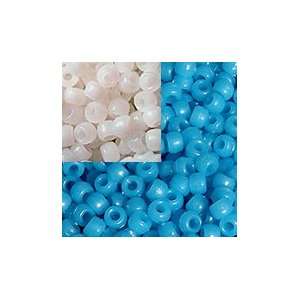  UV Sensitive Blue Color Changing 9x6mm Pony Beads, 100pcs 