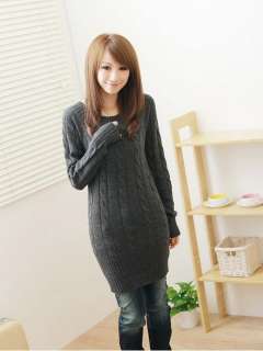New Korea Women Vogue hempflower Z810G long knitwear Jumper Sweater 