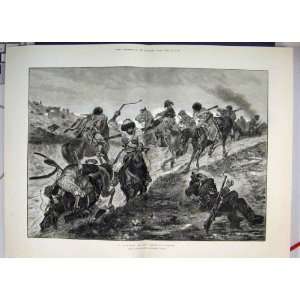  Skirmish On Road To Plevna Horses Soliders Print 1877 