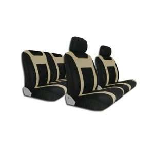 Complete Seat Cover Set Stimulus Black/Beige Automotive