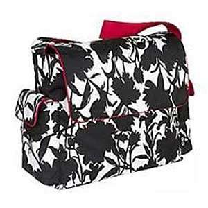  Black & White Floral Messenger Bag By Oioi Baby: Baby