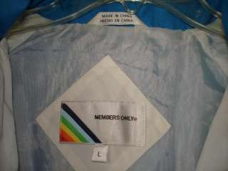 mens MEMBERS ONLY JACKET Large multi color blue  