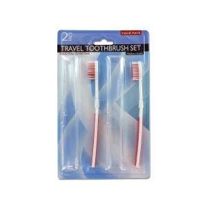  Travel toothbrushes with holders   Case of 24