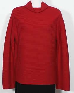 NWT EILEEN FISHER China Red Merino Wool Rib Sweater PS  