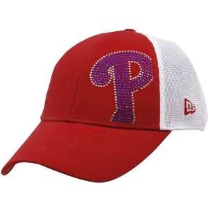   Philadelphia Phillies Ladies Red White Jersey Shimmer Adjustable Hat