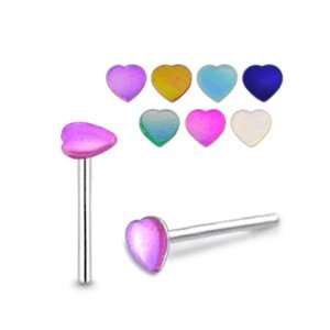  Heart Shaped Synthetic Shell Straight Nose Pin Jewelry