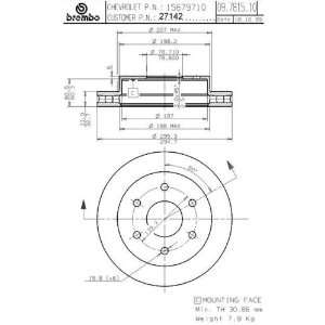  Brembo BDR27142 Brake Rotor Automotive