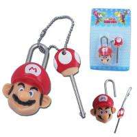 Cute! Super Mario Mini Figure Lock & Key New In Box  