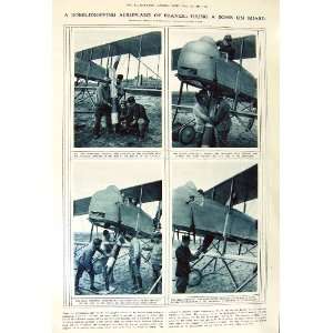  1917 BOMB DROPPING AEROPLANE FRANCE BELGIANS BIG GUN: Home 