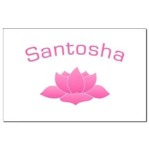  SANTOSHA with Lotus Yoga Health Mini Poster Print by 