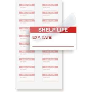  Shelf Life Exp Date   Red Self Laminating, 1 x 0.5 