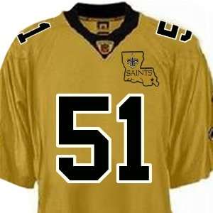  New Orleans Saints #51 Jonathan Vilma Gold Football Jersey 