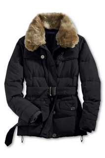 Women LandsEnd Winter Down Jacket Coat Parka Luxe Medium M Black 
