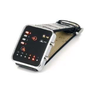 NEW Gorgeous Binary Digital LED Unisex Leather Wrist Watch 
