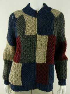 womens sweater cardigan Carraig Donn blue gray M handknit Ireland 