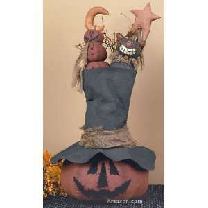  Country Prim Primitive Decor Halloween Round Goodie Hat 