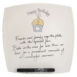  Signing Plate Cup Cake Blue: Home & Kitchen