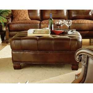   Court Leather Cocktail Ottoman   AICO Furniture