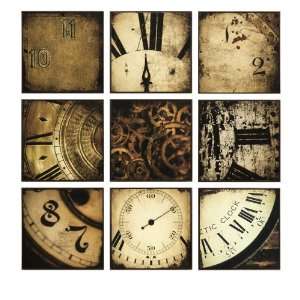  Set of 9 Decorative Antique Clock Wall Art Plaques