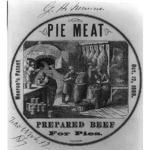   patent Pie Meat   Prepared beef for pies c1869