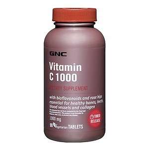 GNC Vitamin C 1000 with Bioflavonoids and Rose Hips, Vegetarian 