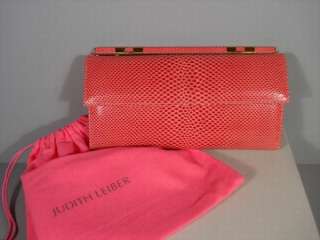 JUDITH LEIBER CORAL CLUTCH CONTINENAL WALLET NWT $861  