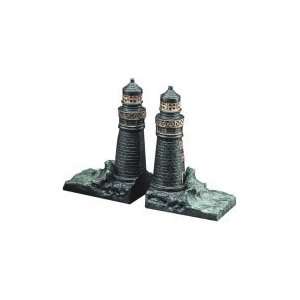  Liqhthouse with Crashing Waves Bookends