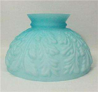 Blue Satin Glass Kerosene Oil Lamp 10 in Banquet Shade  