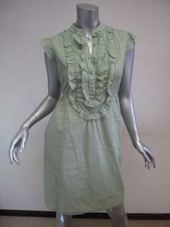 NEW Juicy Couture Dress: Green Cotton Pinstripe sz 2  