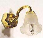 dollhouse miniature non electric single tulip brass wall scone light 