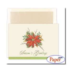  Masterpiece Holiday Cards   POINSETTIA & PINECONE   (1 box 