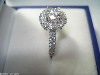 18K WG HAND MADE DIAMONDS ENGAGEMENT RING 1.76ct  