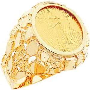  14K Gold 1/10oz American Eagle Coin Ring Sz 10: Jewelry