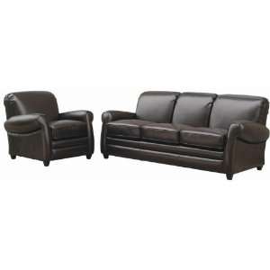  Wholesale Interiors Dark Brown Sofa Plus 2 Chair Leather 