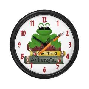  School Books Frog Teacher Wall Clock by 