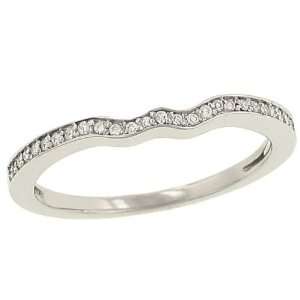    Round Pave Diamond Curved Wedding Band, dmd 0.13cttw Jewelry